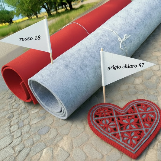 feltro colorato 3 mm cucito creativo foglio tessuto stafil marianne hobby 3 colori rosso grigio uso fai da te pasquale bambole fiocchi nascita borse fustellati lavoretti creativi bambini