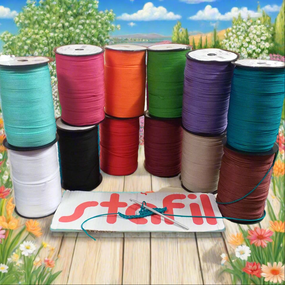12 colori 400 g 200 m spessore 3 mm Stafil Thai cordino per borse uncinetto portamonete borsellini portacellulare zainetti sacche di corda tripolino cordoncino estivo sintetico