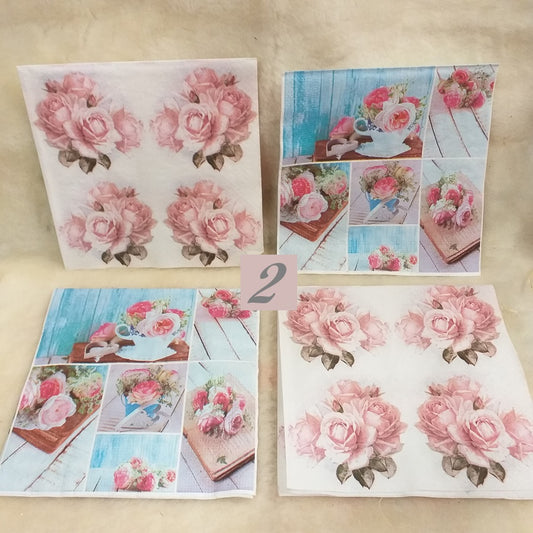 tovaglioli carta decoupage Pasquale rose fiori di giardino legno libro shabby chic uso applicazioni pittura oggetti confezioni regalo