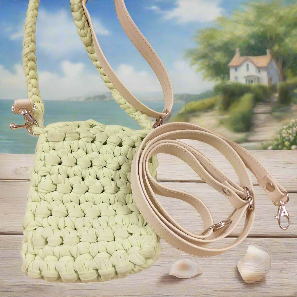 tracolla ecopelle beige di ricambio con regolatore ganci per borse uncinetto artigianali fai da te fettuccia pochette da sera o cerimonia
