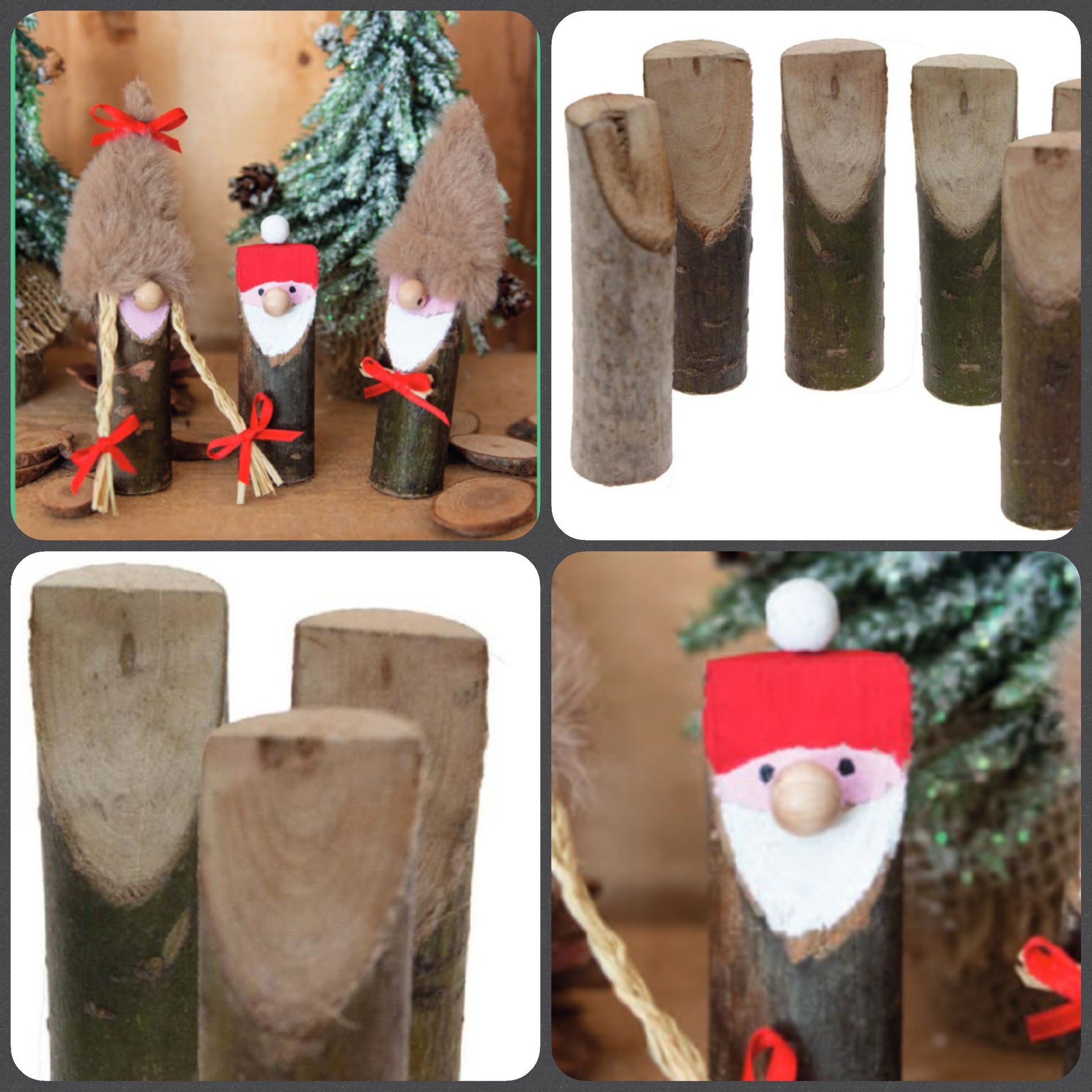 cilindri di legno acero con corteccia levigati tronchetti rustici decorativi grezzi per creare idee natale gnomi del bosco nordici centrotavola pino alberello