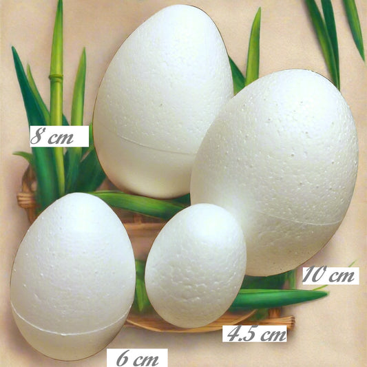 styropor eggs, uova polistirolo pasquali da rivestire tubolari decorare colorare decoupage tovaglioli da 4.5 a 10 cm uso fai da te decorazioni pasqua addobbi natale bambole gnomi folletti pupazzi elfi creazioni lavoretti bambini