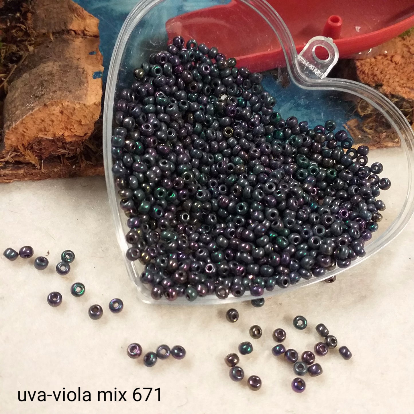 misto blu uva viola vetro perlato rocailles perline conteria per bigiotteria bijoux foglie di fiori veneziani stile murano piantine bonsai alberi