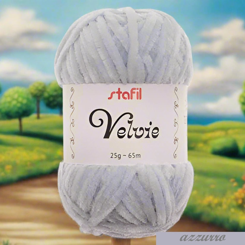 azzurro baby ciniglia velvie stafil filo di lana sottile per crochet uncinetto knitting lavori a maglia vellutino velvet per amigurumi pupazzi peluche bambole