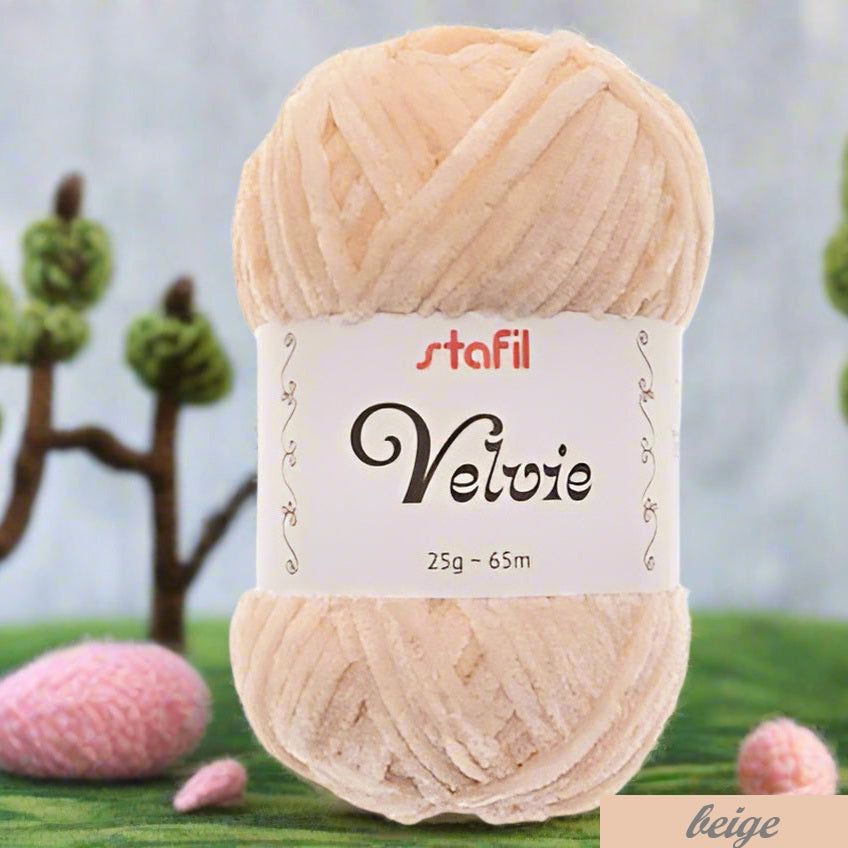 beige chiaro ciniglia velvie stafil filo di lana sottile per crochet uncinetto knitting lavori a maglia vellutino velvet per amigurumi pupazzi peluche bambole