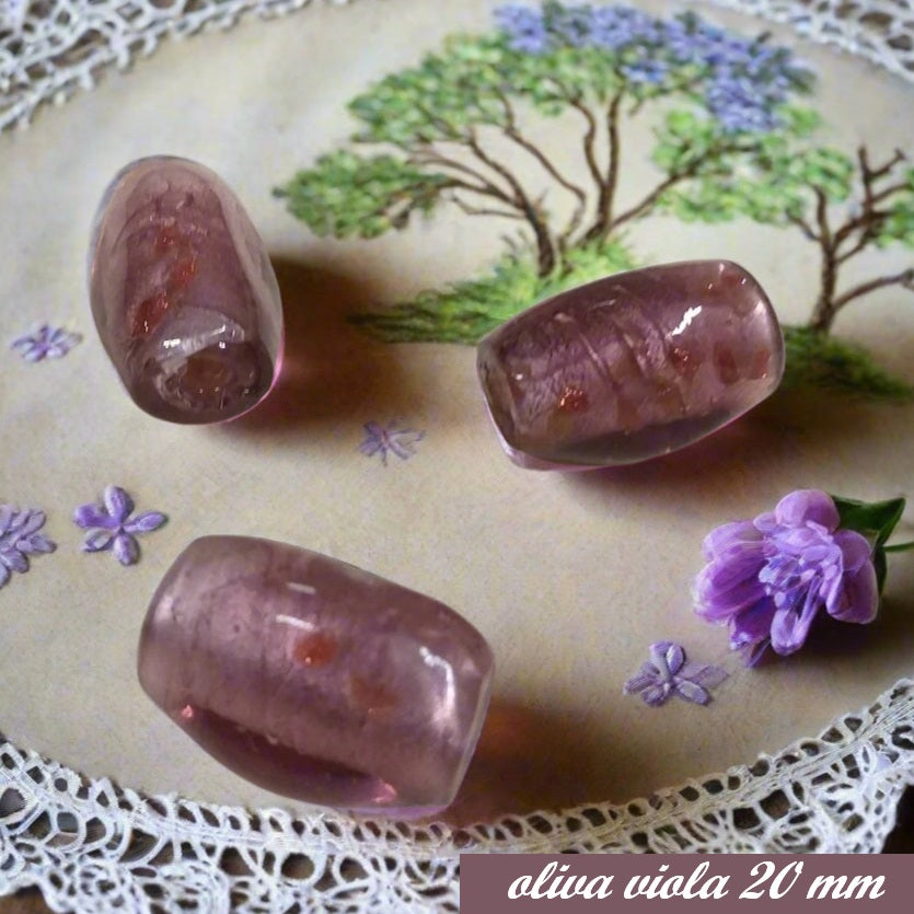 oliva viola 20 mm grandi perle colorate forme varie assortite stock lotto fai da te collane e bracciali di bigiotteria veneziana