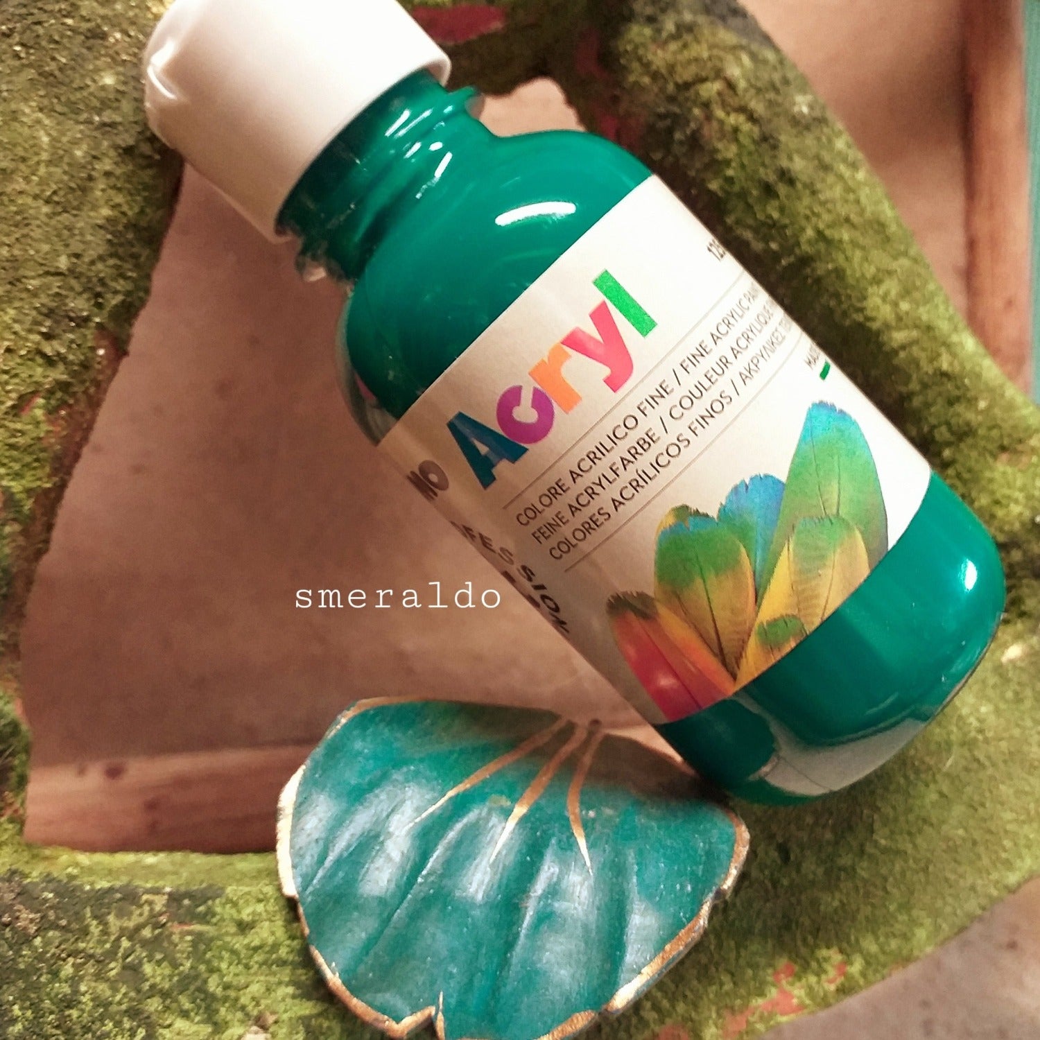 402TA125641 primo Acryl hobby professional colore acrilico universale tempera verde smeraldo uso dipingere colorare pitturare gesso oggetti di paste modellabili cartone legno