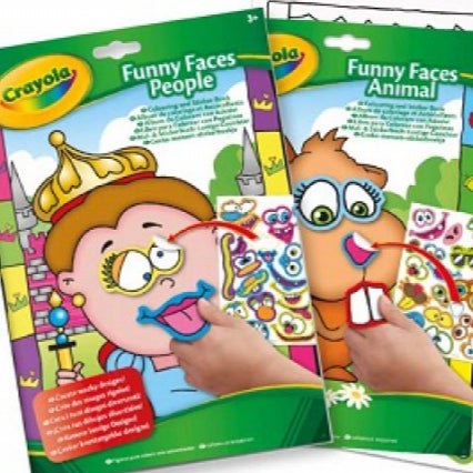 Album crayola disegni da dipingere e colorare pitturare tema funny animali facce con adesivi sticker