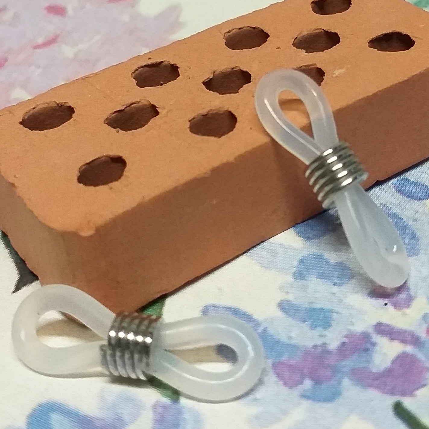 anellini doppi silicone gomma trasparente connettori metallo argentato gommini uso creare fai da te catenelle cordini lacci catenine per occhiali da vista o da sole