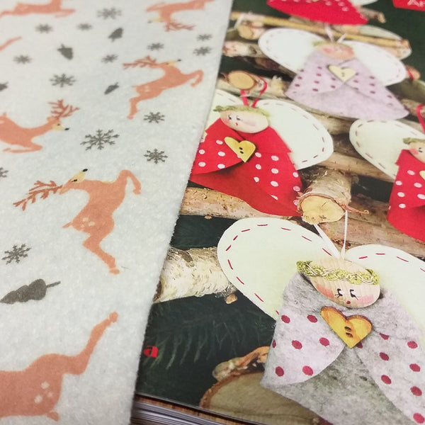 Natale di feltro manuale libretto cartamodelli idee del Kit creare angioletti con fogli pannolenci renne stampato