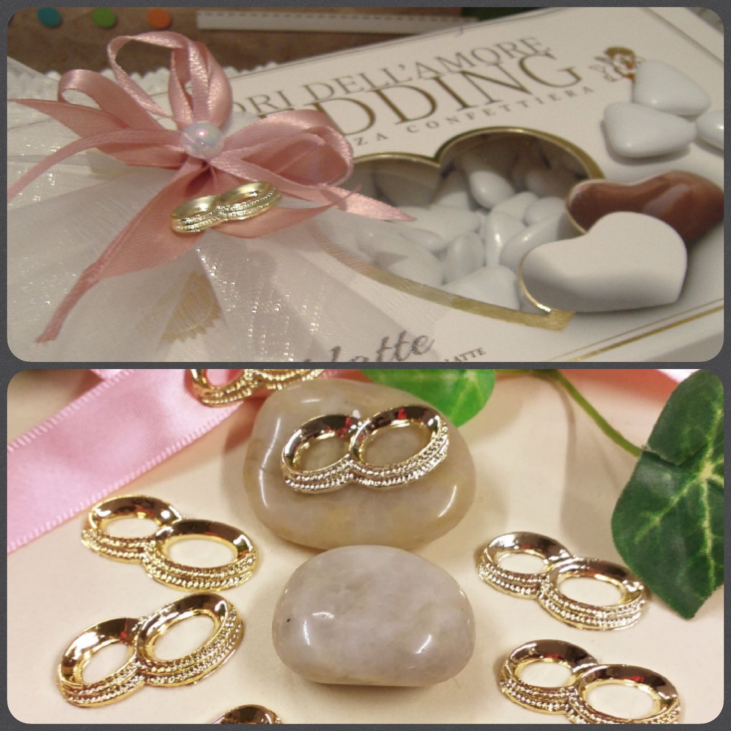 fedi matrimonio applicazioni bomboniere fai da te simboli in plastica per confezioni packaging segnaposto confetti cuore da incollare su sacchettini scatoline pacchi regalo nozze sposi