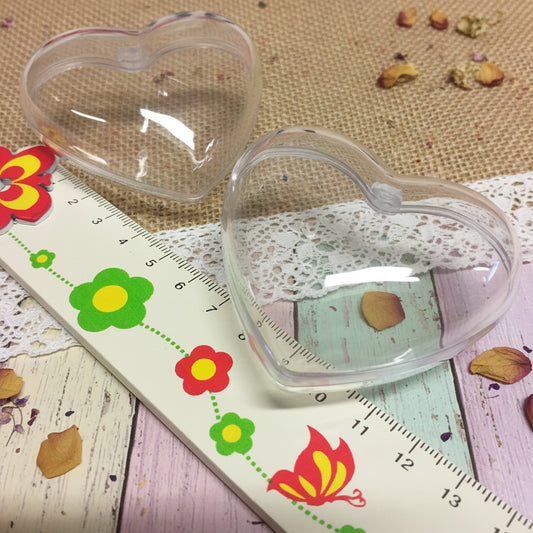 cuoricini di acrilico plexiglass plastica trasparente scatoline apribili divisibili portaconfetti uso portafoto confezioni regali san valentino festa della mamma