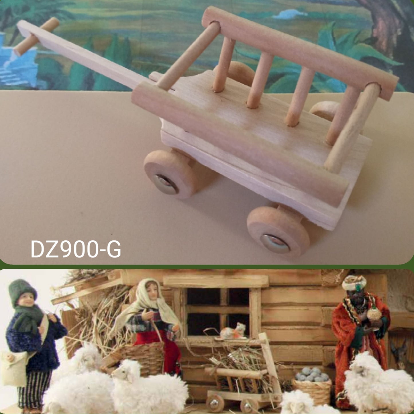carro legno arredi Presepe accessori miniature mini giardino micro paesaggio con statuine diy decorazioni artigianali uso complementi bonsai piantine perline