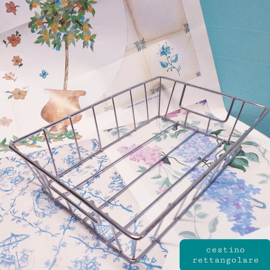 vassoio rettangolare base fondo metallo struttura rigida per cestino uncinetto di corda spago fettuccia fai da te confezioni regalo enogastronomia pasquali