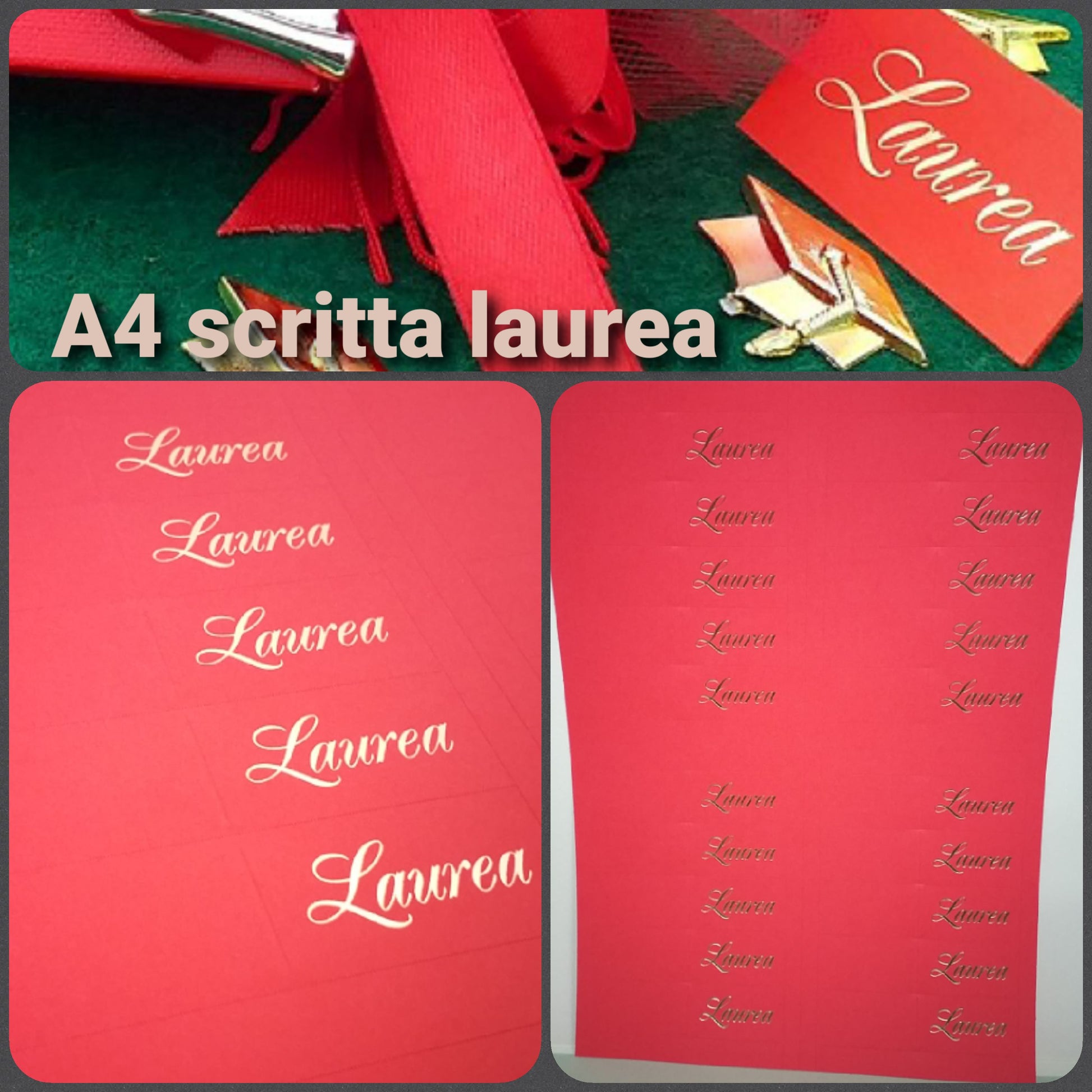 scritta stampa oro caldo bigliettini laurea fai da te da stampare A4