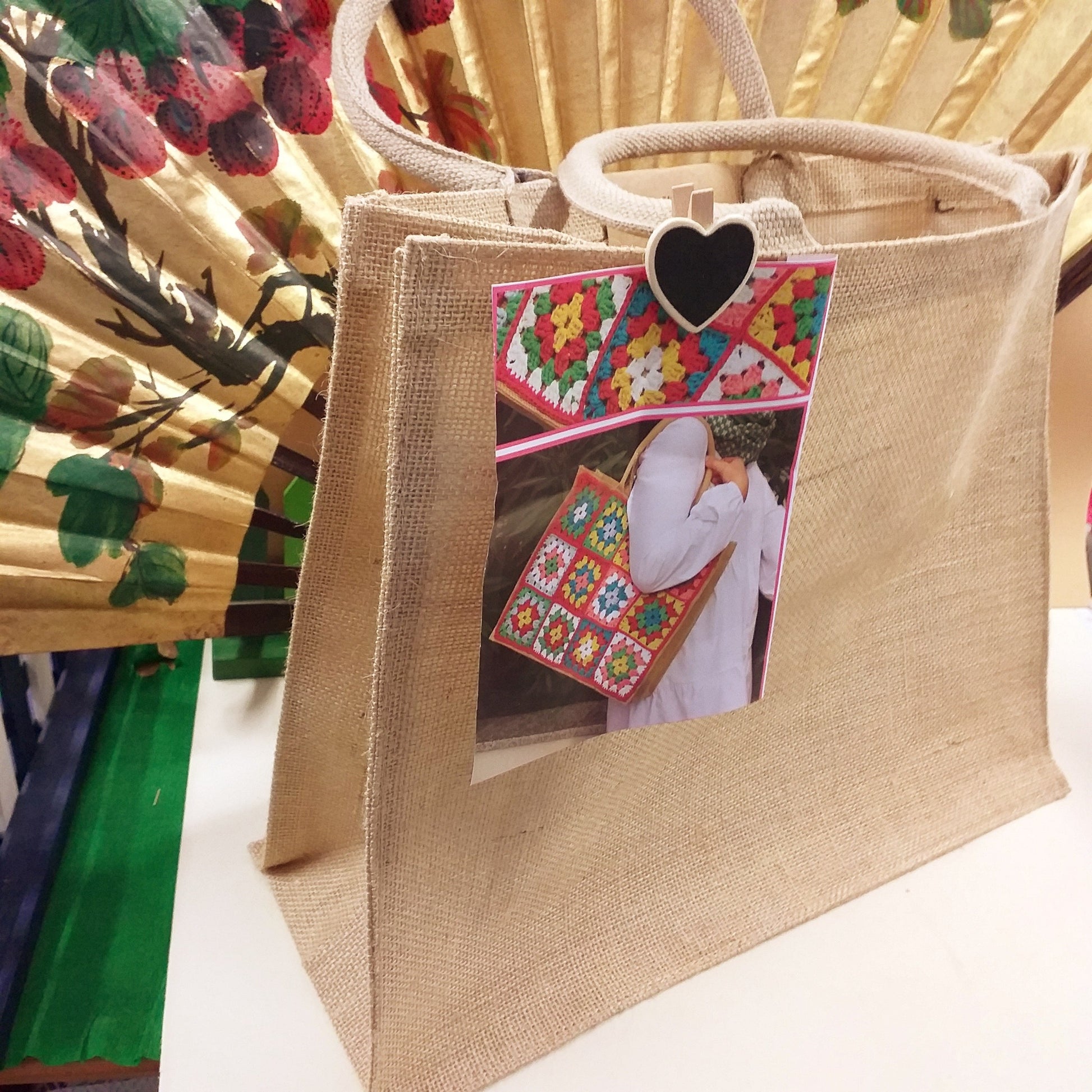 idee creative borsa juta da rivestire ad uncinetto di mattonelle piastrelle granny base iuta impermeabile da shopper portatile per la spesa da decorare ricamare dipingere pittura decoupage grande rettangolare estiva mare