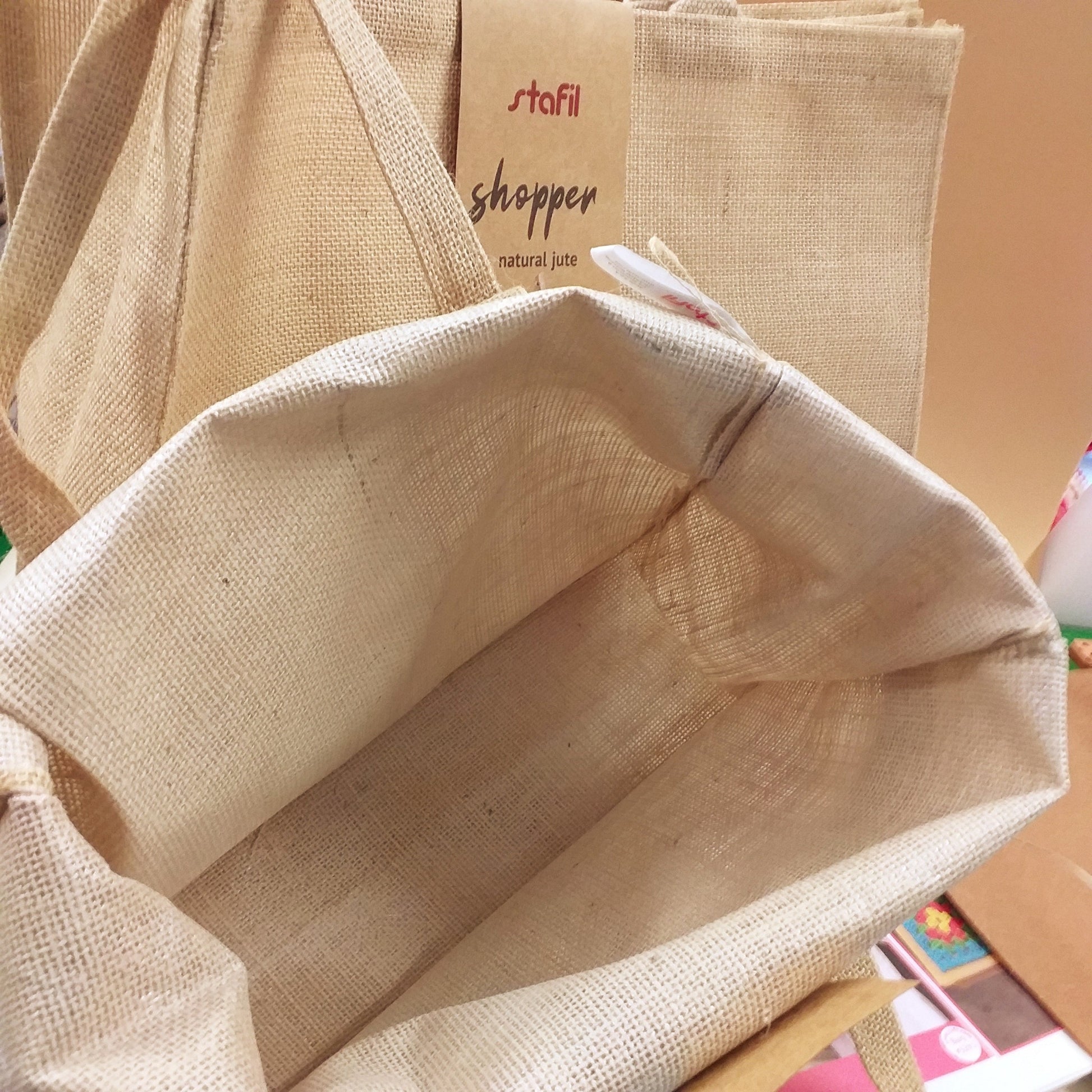 interno plasticato borsa juta da rivestire ad uncinetto di mattonelle piastrelle granny base iuta impermeabile da shopper portatile per la spesa da decorare ricamare dipingere pittura decoupage grande rettangolare estiva mare quadrata piccola da città