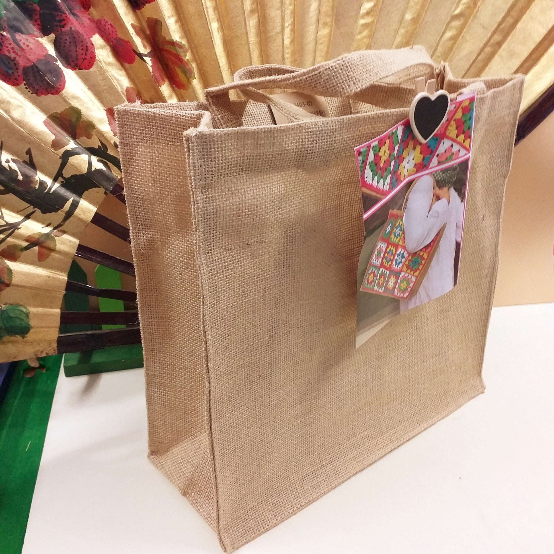 borsa juta da rivestire ad uncinetto di mattonelle piastrelle granny base iuta impermeabile da shopper portatile per la spesa da decorare ricamare dipingere pittura decoupage grande rettangolare estiva mare