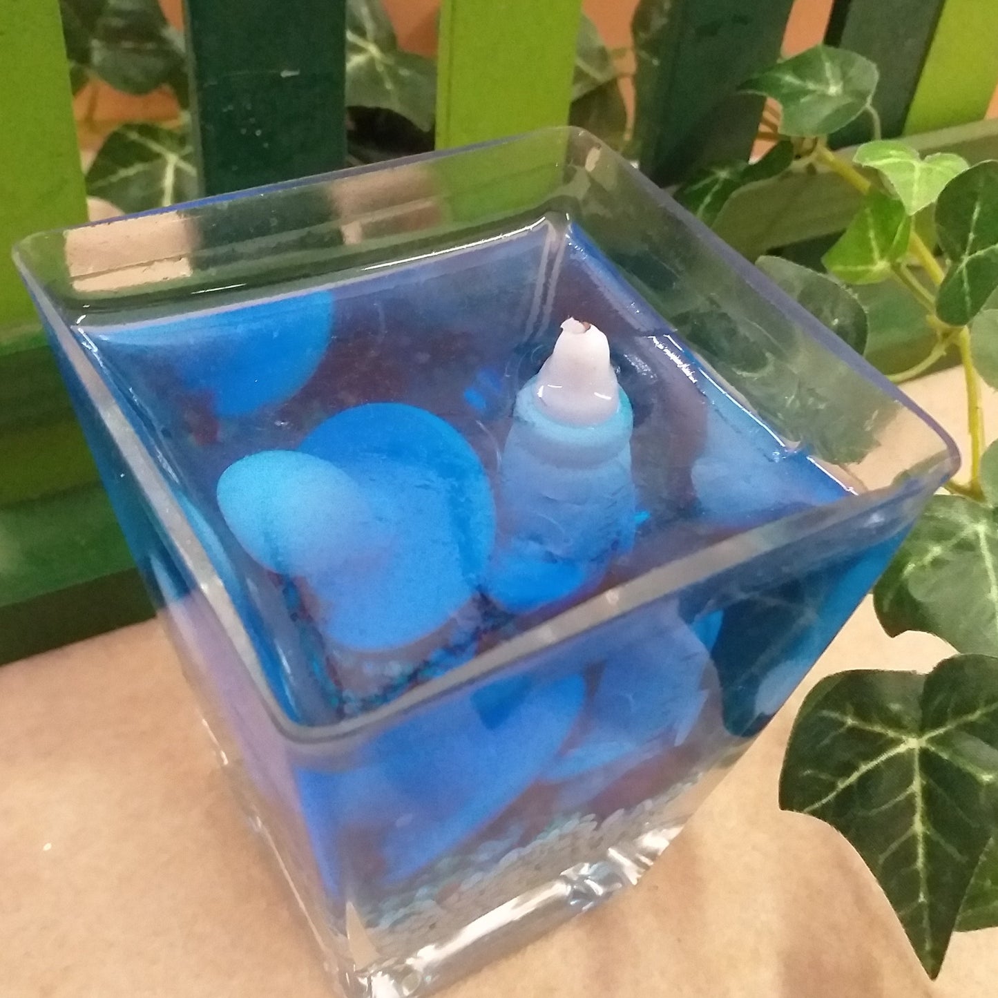 biberon azzurro celeste nascita bimbo maschietto bebè candela decorativa gelatina artigianale per decorazioni abbellimenti babyshower Battesimo