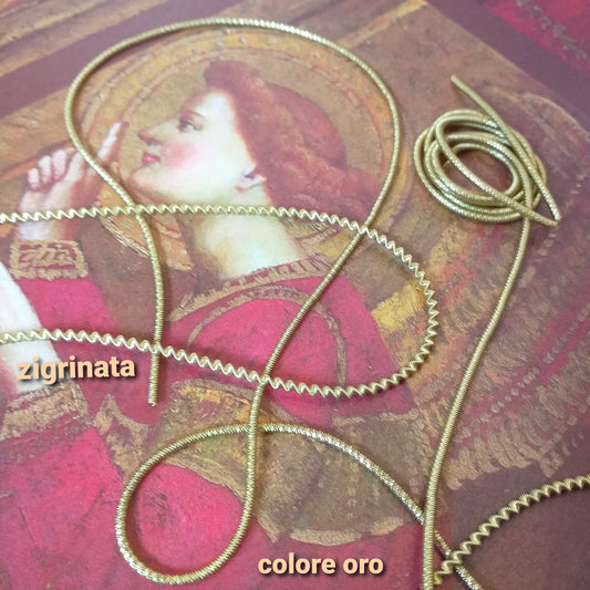 colore oro canutiglia dorata 2 mm canottiglia increspata zigrinata collane bouillon biedermeier ricamo bigiotteria
