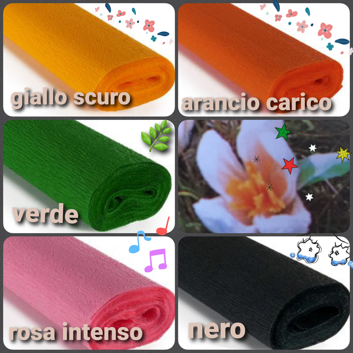 Carta crespa 180 g pesante colorata per fiori e lavoretti bambini –  hobbyshopbomboniere