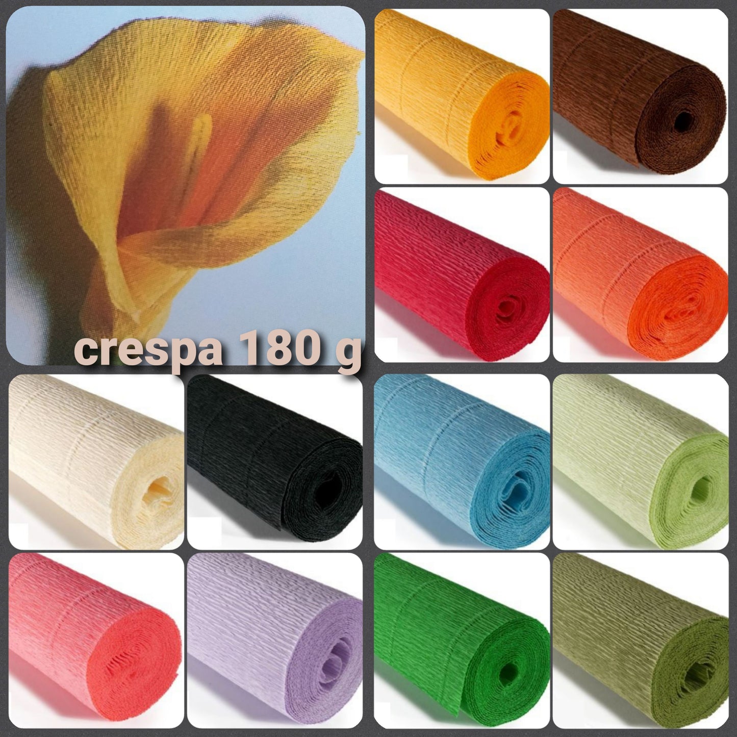 idea calla e 12 colori carta crespa 180 g pesante colorata per fiori centrotavola lavoretti facili bambini