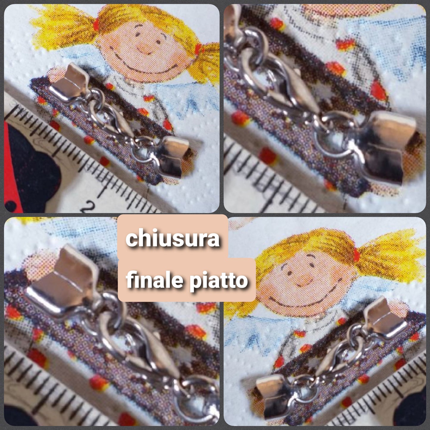 chiusure 2 3 fili collane bracciali kit con coprinodo cordini e cordoncini finali piatti per nastri e fettuccia