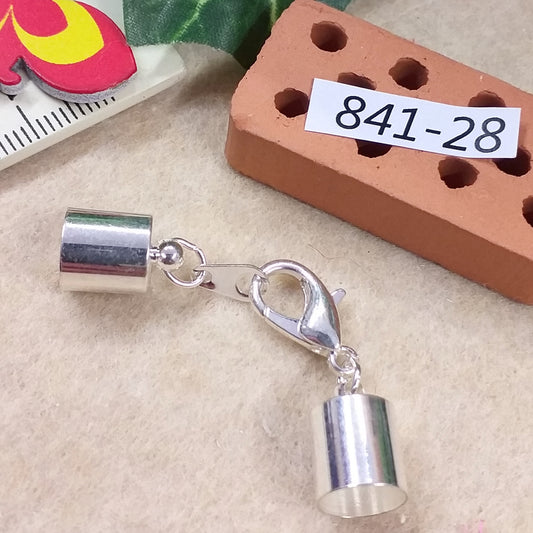 bigiotteria fai da te minuteria colore argento chiusure per 2-3 più fili per collane bracciali con coprinodo cordoncini fettuccia cordino nastri diametro del terminale 9 mm