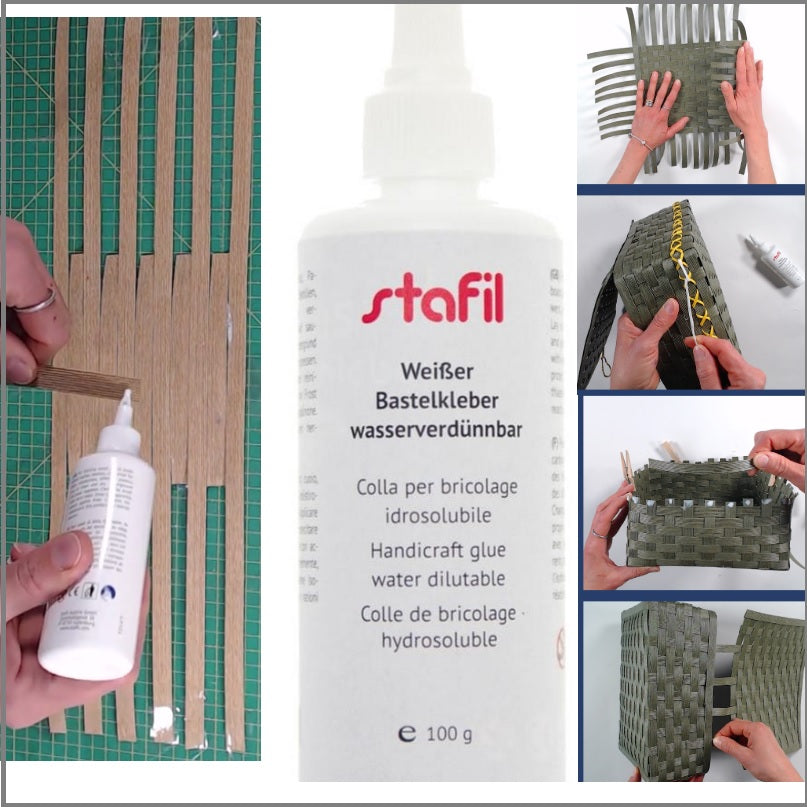 colla da bricolage idrosolubile Stafil bianca uso incollare strisce nastri di carta hobbistica Kamihimo arte giapponese intrecciare corde