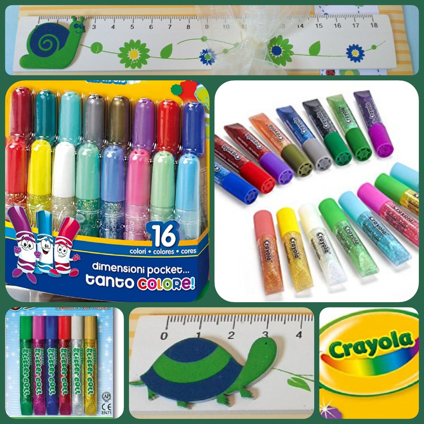 Colla brillantini glitter glue per hobby creativi lavoretti bambini 16 colori anche blu decorare Natale con porporina gel