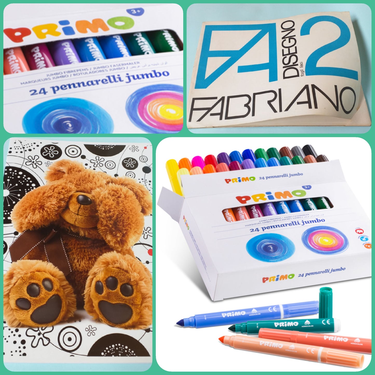 Pennarelli primo per bambini piccoli quaderno a quadretti album da disegno confezione regalo set scuola infanzia e lavoretti creativi