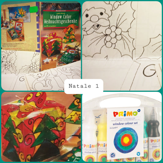 cartamodelli disegni tecnica Window colour set valigetta colori primo per finestre confezioni pacchetti regalo Natale chiudipacco