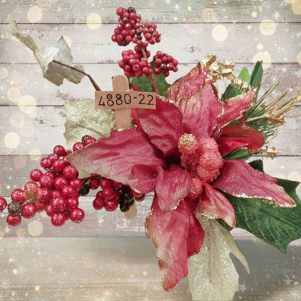 bacche rose edera pino frutta fiori stella di Natale foglie brillantini chiudipacco regalo pick rami artificiali uso fai da te composizioni floreali miste artificiali centrotavola ghirlande fuoriporta natalizie