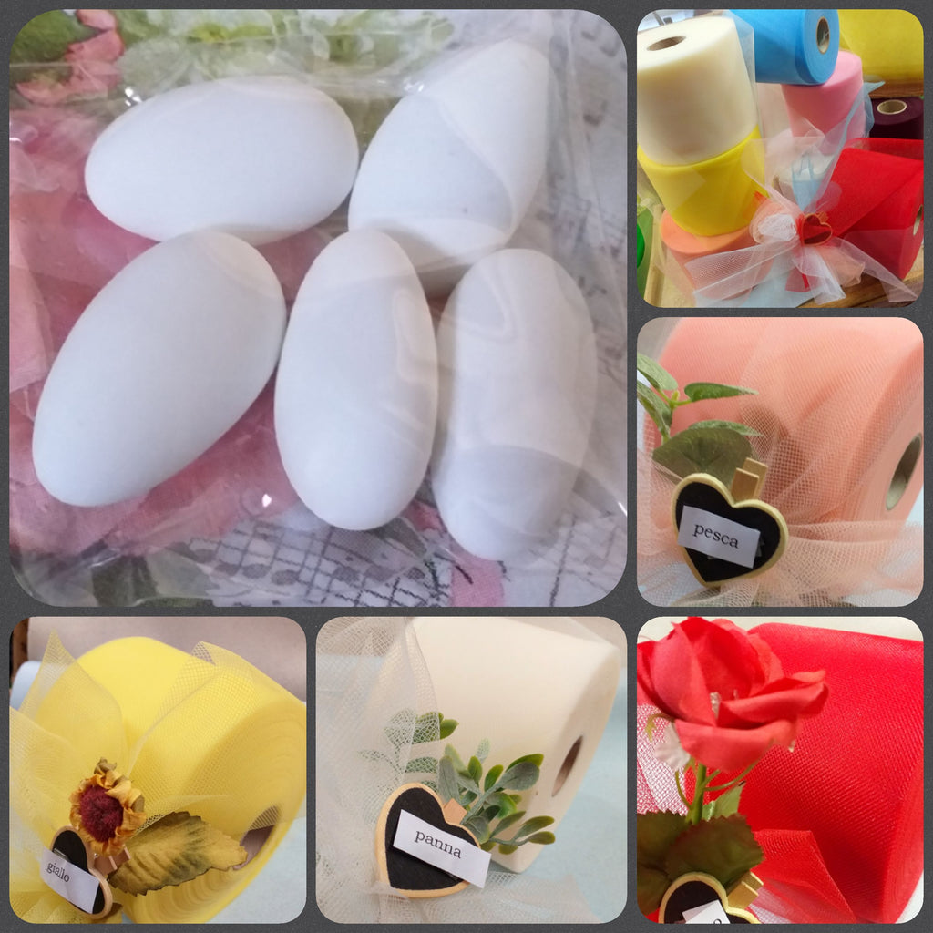 come confezionamo i confetti con tulle pompon per bomboniere