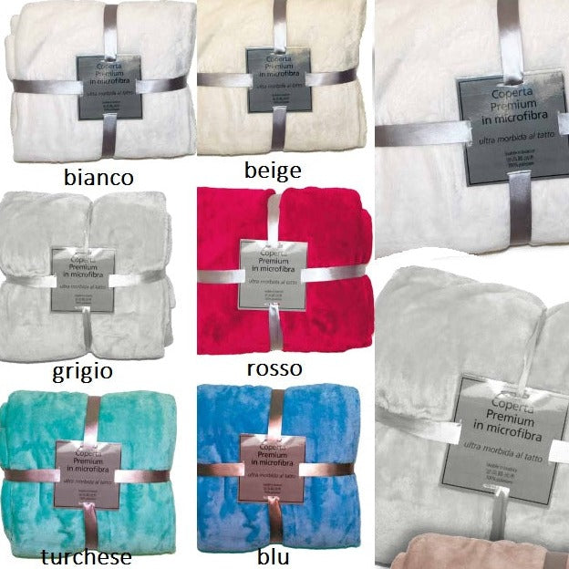 bianco beige grigio rosso turchese blu idee regalo Natale coperta premium pile di microfibra plaid divano e letto singolo