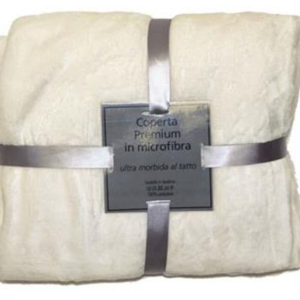 beige idee regalo Natale coperta premium pile di microfibra plaid divano e letto singolo
