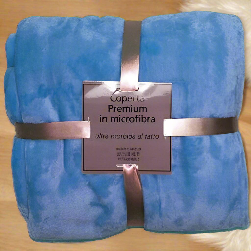 blu idee regalo Natale coperta premium pile di microfibra plaid divano e letto singolo