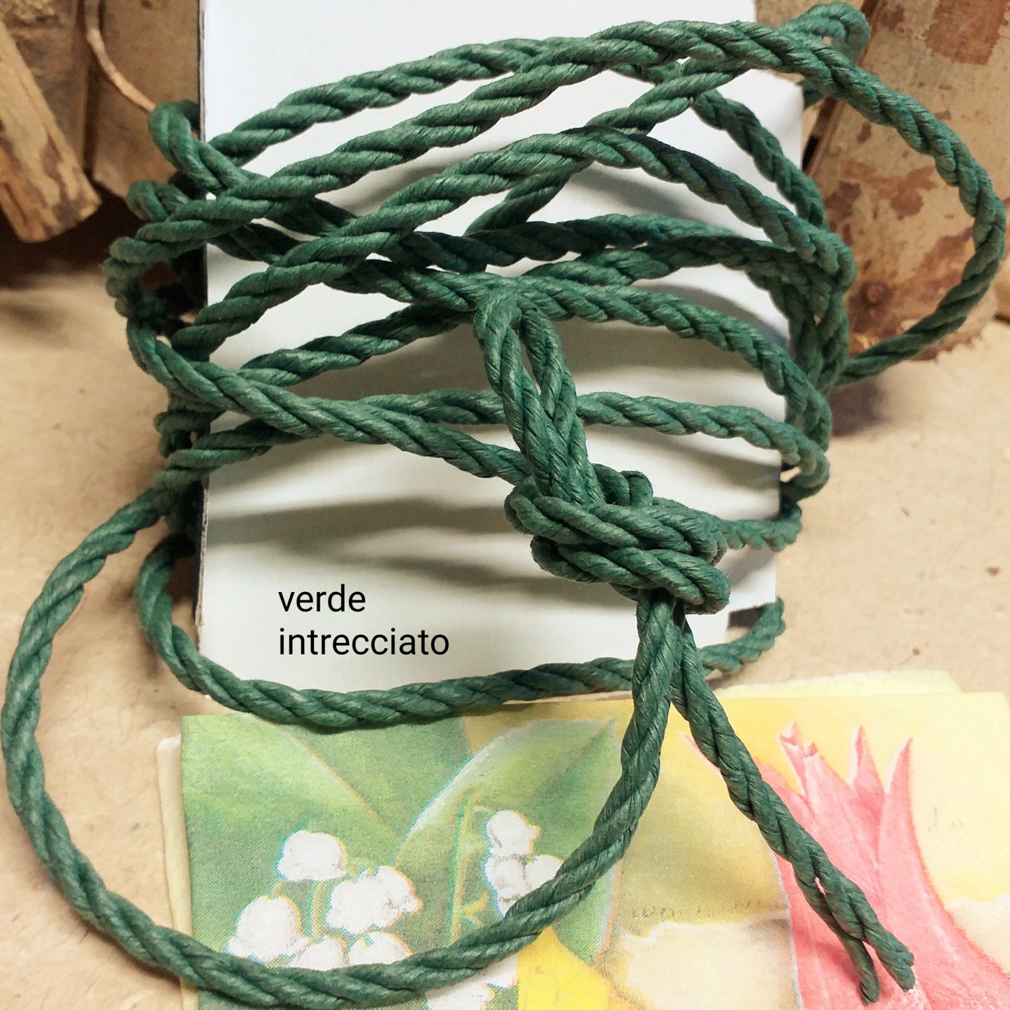 verde corda intrecciata carta cordoncino colorato cordino vetrina colori uso Hobby creativi per decorare lavori fai da te bomboniere fioristi hobbistica packaging