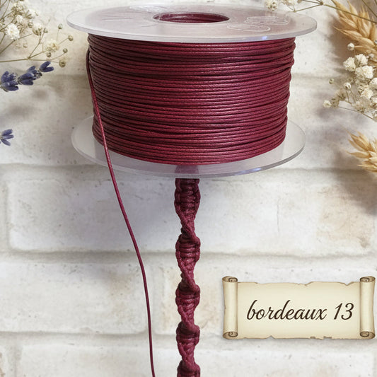 cordoncino cerato bigiotteria bordeaux 1 mm cordini cotone uso laccio gioielleria ciondolo accessori borse fai da te creare collane braccialetti
