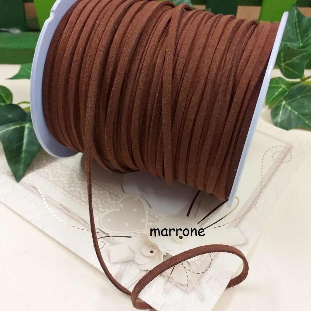 marrone stringhe cinghie cordino piatto effetto camoscio lacci di piattina collane bracciali fai da te bigiotteria uso gioielleria di perle e perline