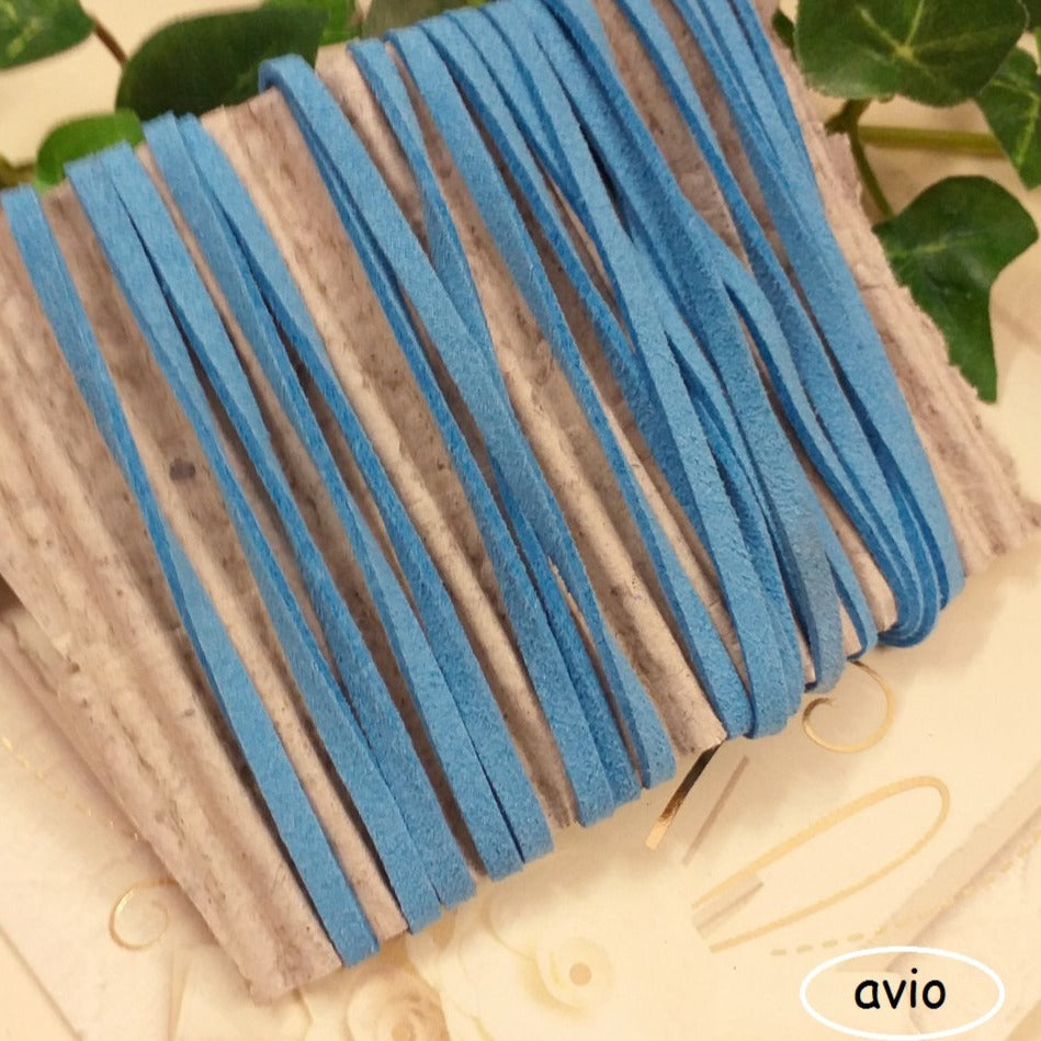avio stringhe cinghie cordino piatto effetto camoscio lacci di piattina collane bracciali fai da te bigiotteria uso gioielleria di perle e perline
