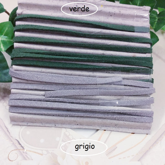 verde grigio stringhe cinghie cordino piatto effetto camoscio lacci di piattina collane bracciali fai da te bigiotteria uso gioielleria di perle e perline