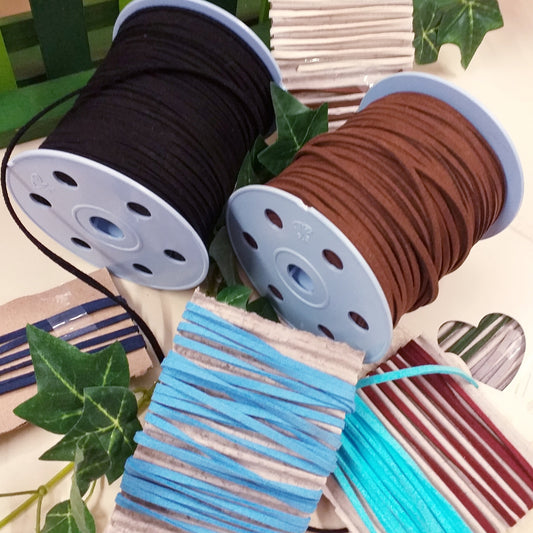 colori cordino piatto effetto camoscio lacci di piattina collane bracciali fai da te bigiotteria uso gioielleria di perle e perline