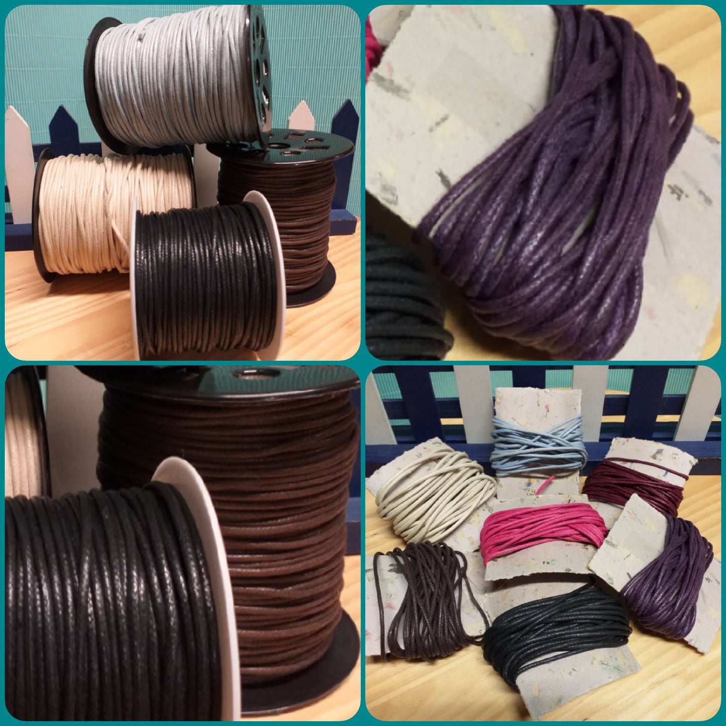 vetrina negozio cordino collane 2 mm cordoncino di cotone cerato per idea laccio bigiotteria perline bracciali braccialetti gioielleria