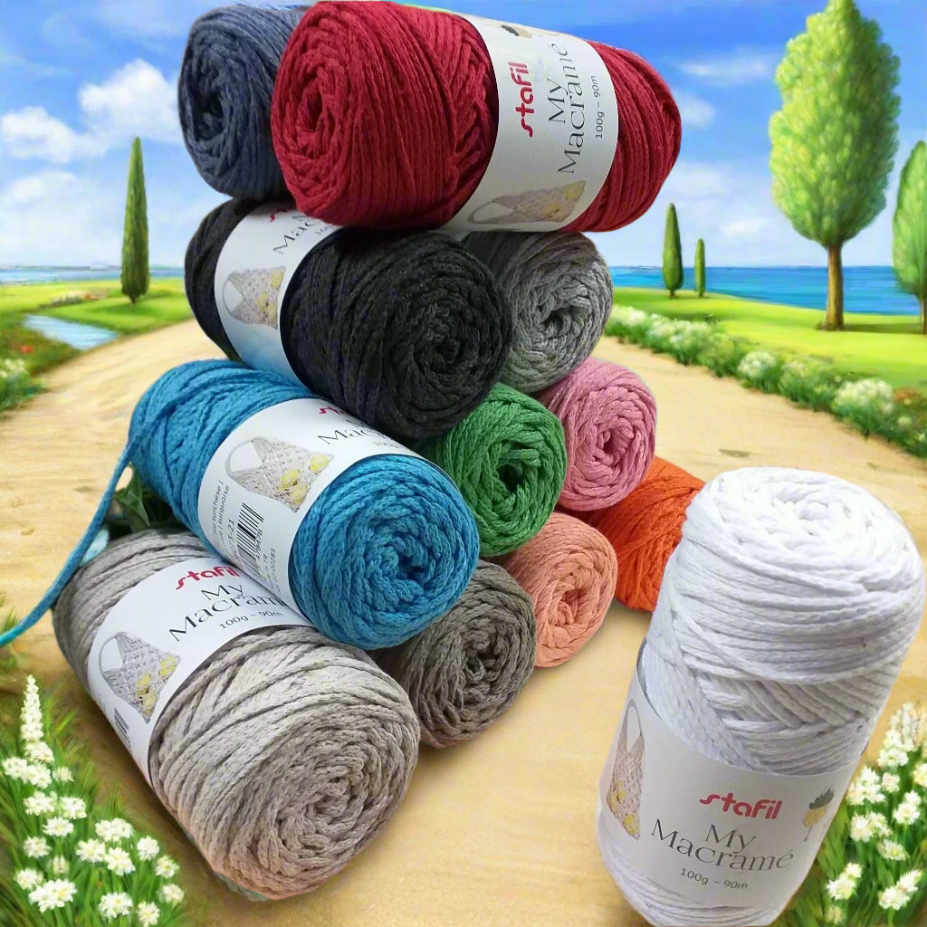 filato 100 g circa 90 metri nuovi colori moda corda My macramè cotone filo cordoncino 2 mm Stafil uso nodi per tende borse uncinetto decorazioni da parete gioielli bigiotteria portapiante da appendere