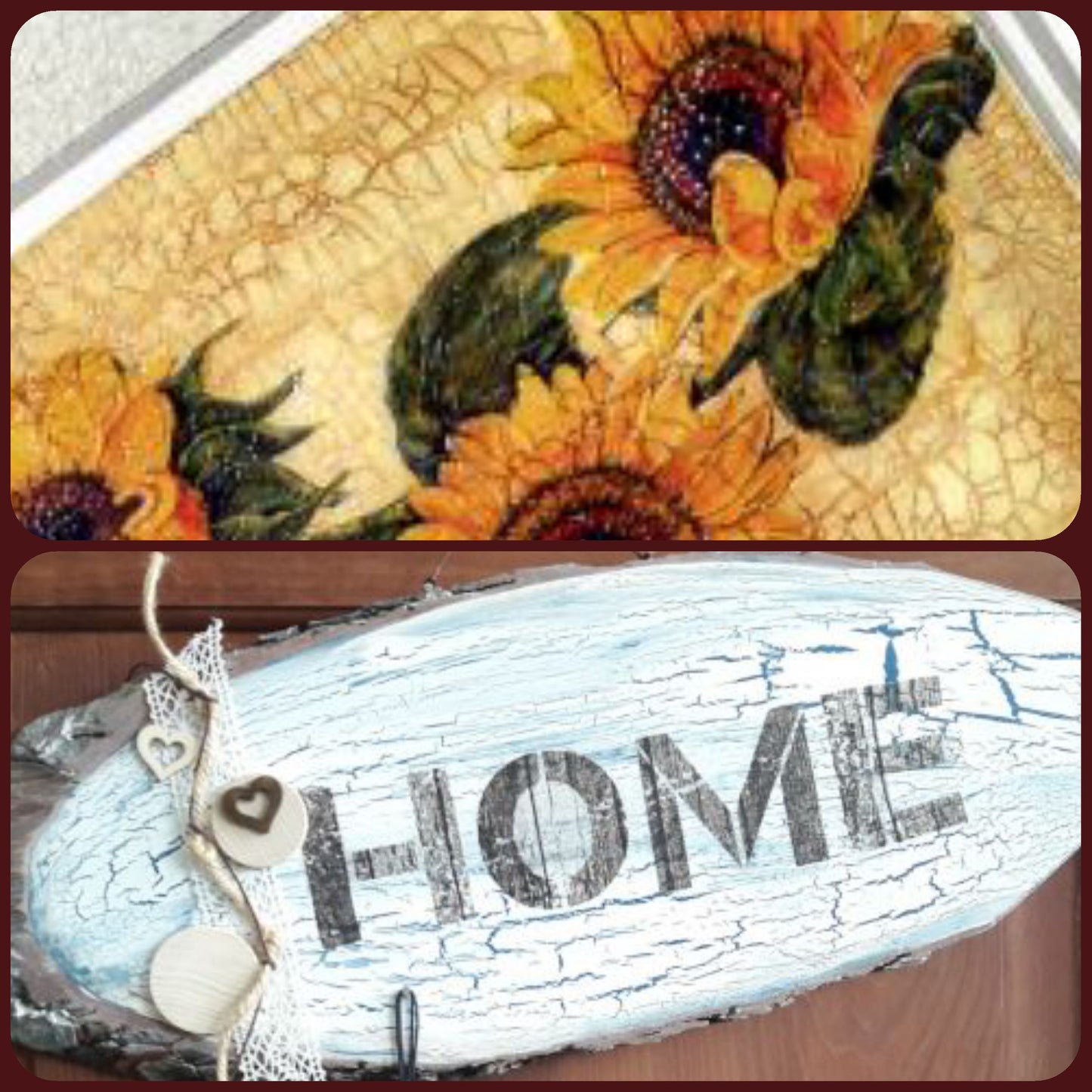 how to come creare con Craquelè decoupage vernice screpolante pittura carta riso girasoli tovaglioli home
