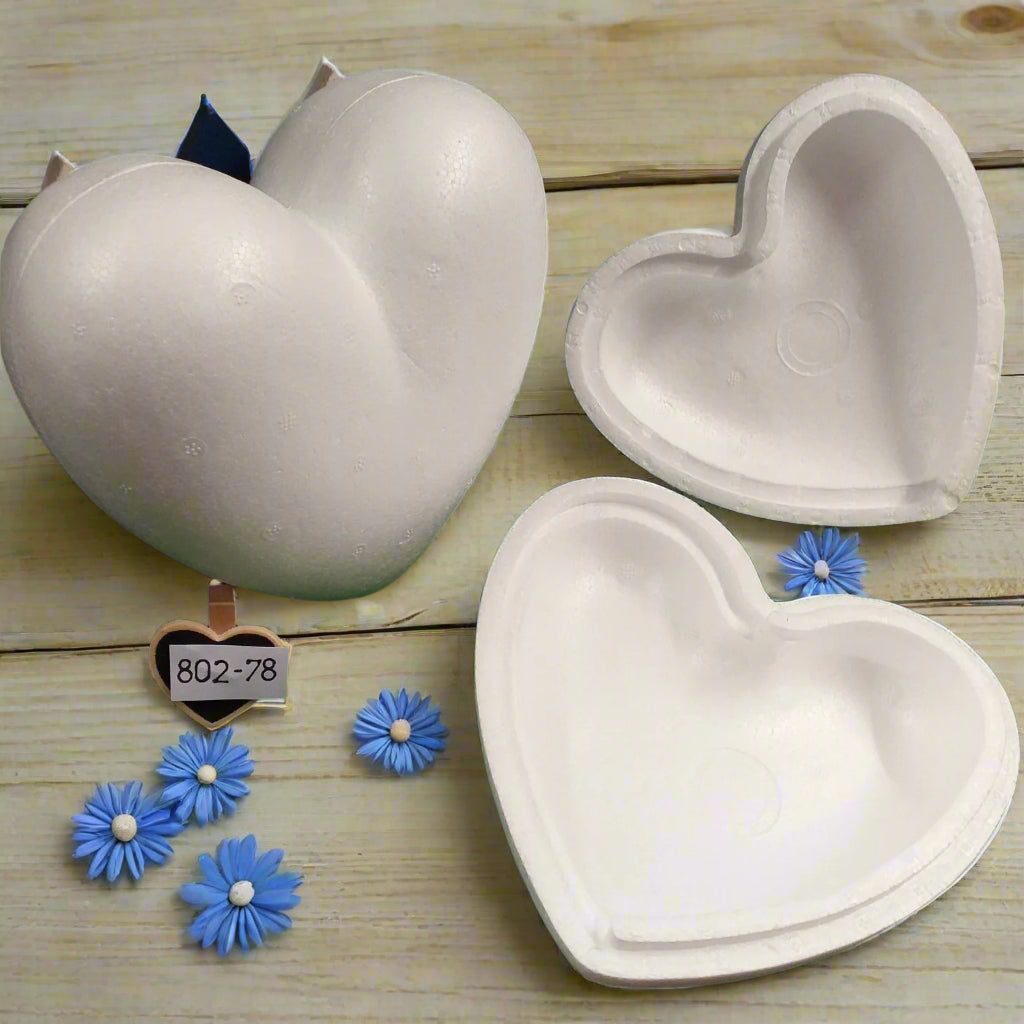 cuore grande 2 parti 14 cm polistirolo uso creazioni coccarde nascita fiocco fuoriporta da decorare rivestire colorare hobby creativi bambini festa della mamma san valentino