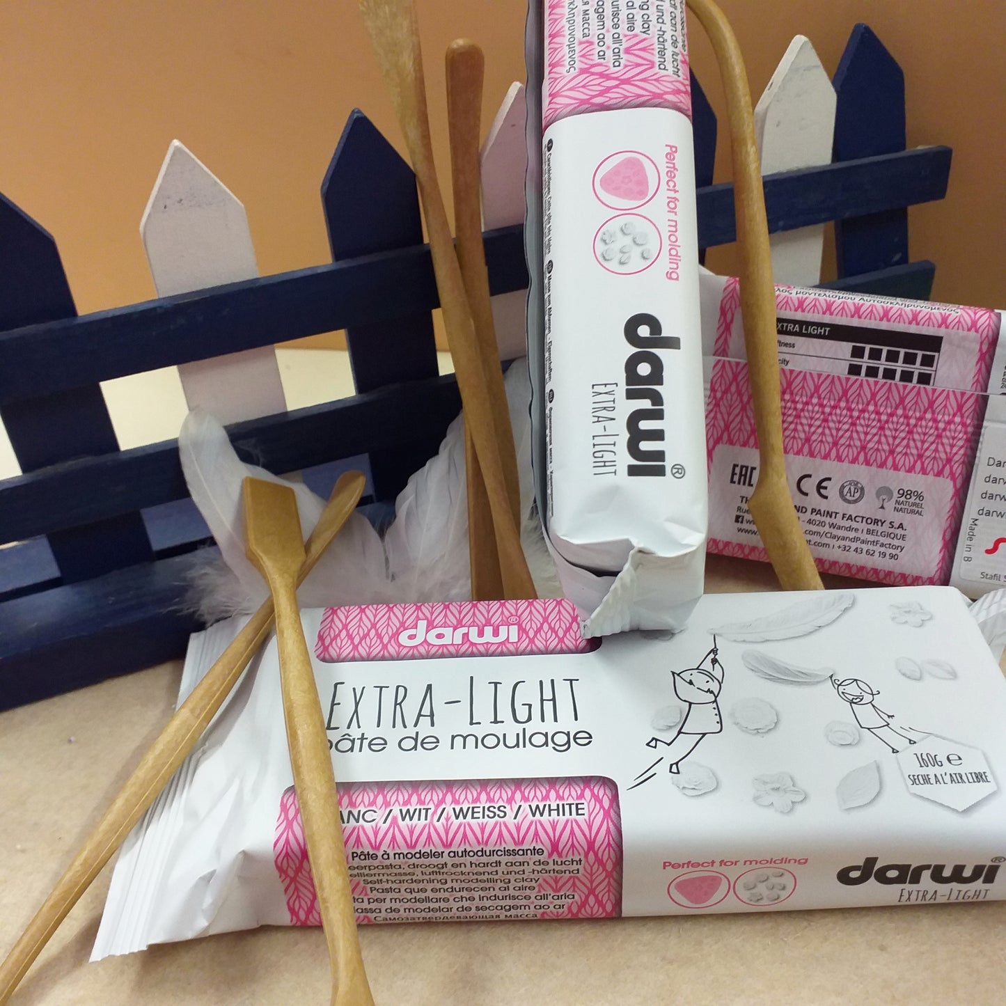 kit in offerta attrezzi per modellare darwi extra-light argilla bianca pasta modellabile senza cottura per attività creative pittura restauro riabilitazione manuale e bambini lavoretti shop negozio vendita online polymer clay