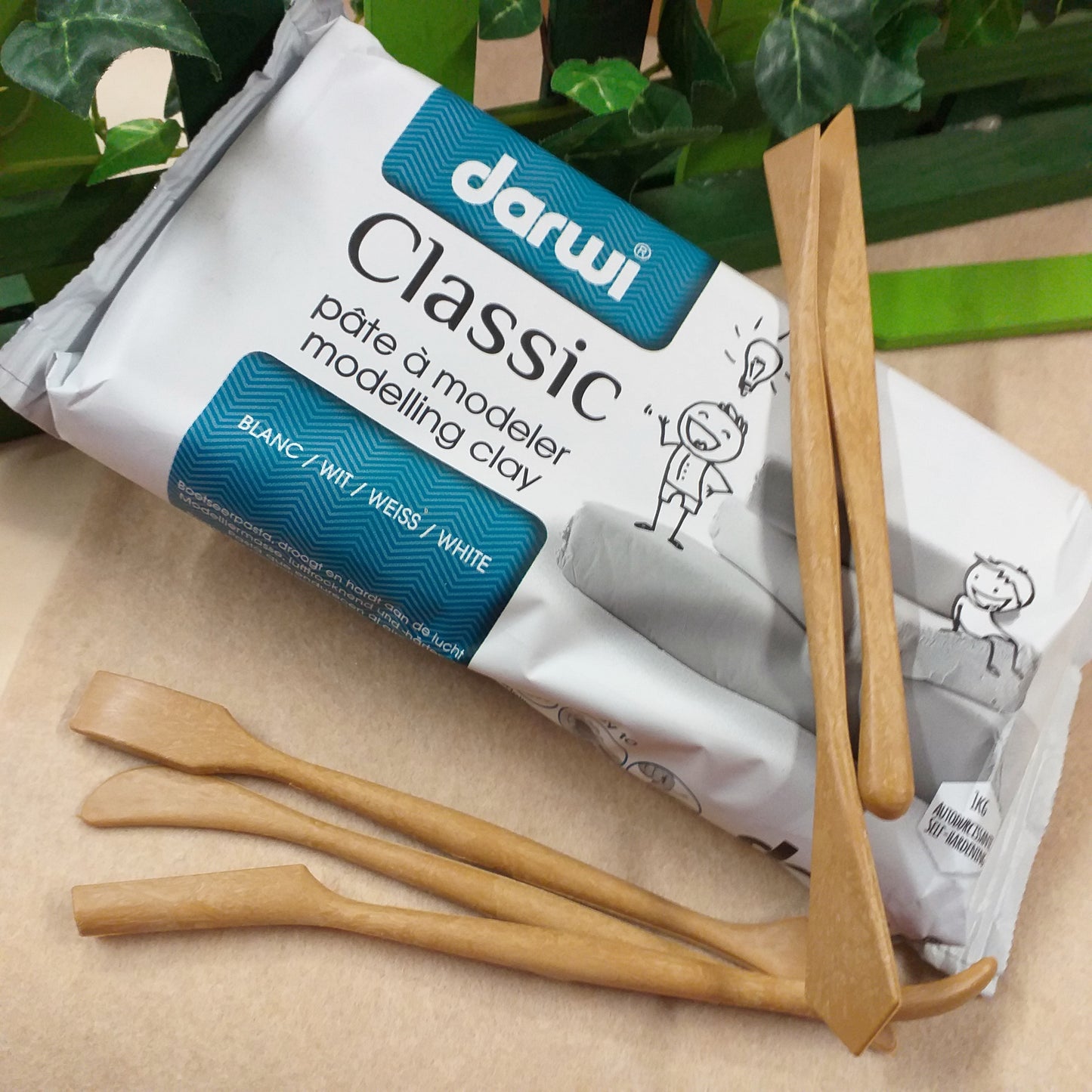 kit fai da te darwi classico bianco pasta modellabile senza cottura argilla di attività creative riabilitazione manuale e bambini lavoretti shop negozio vendita online polymer clay con spatole