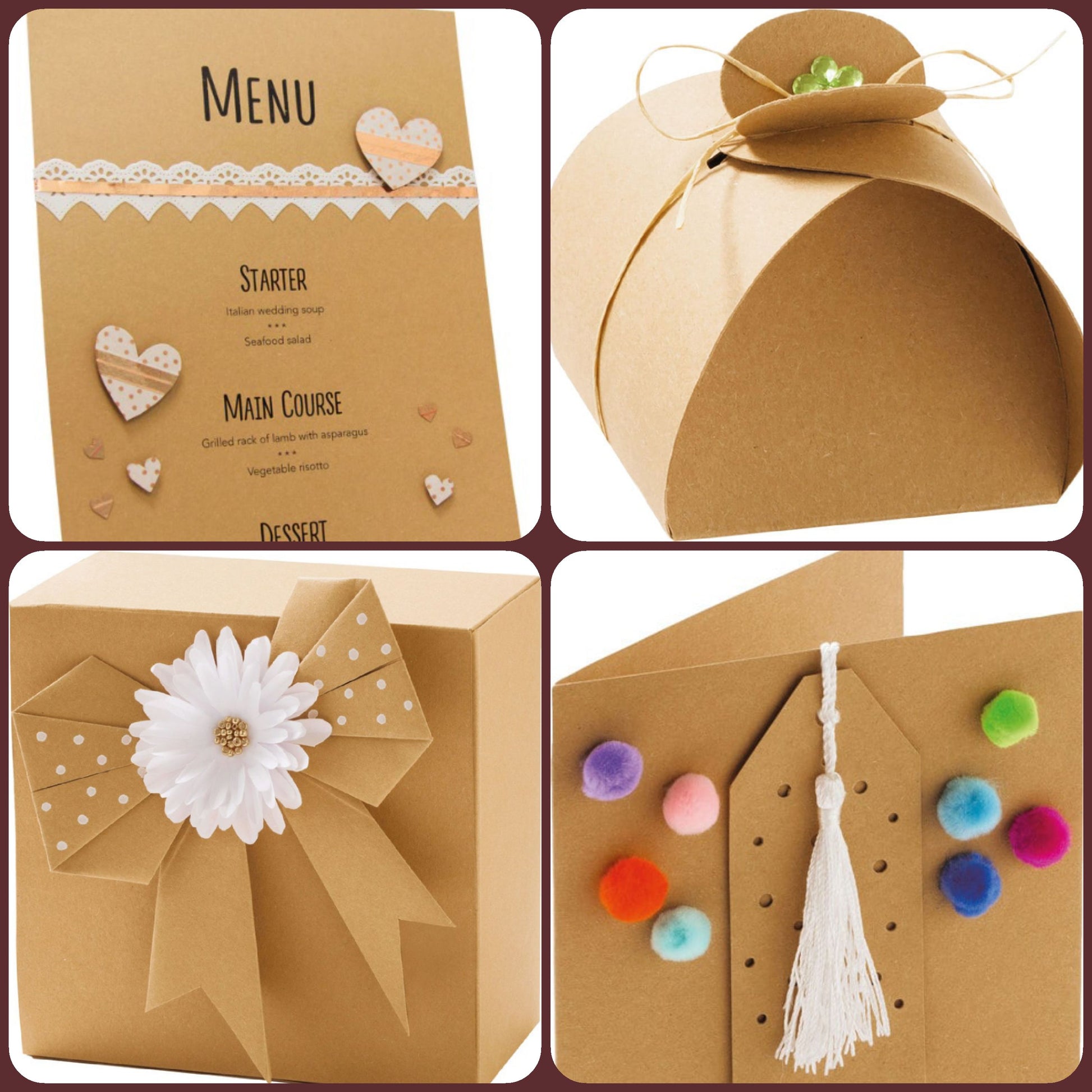 idee creare con carta kraft cartoncino 120 g per decoupage scrapbooking partecipazioni menu biglietti scatole confezione regalo bomboniere